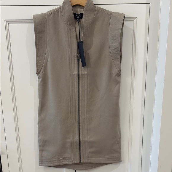 Ro & De Taupe/Gray Lined Zippered Vest—BEAUTIFUL!  Pockets—Preppy/Office—NWT—S - Picture 1 of 9